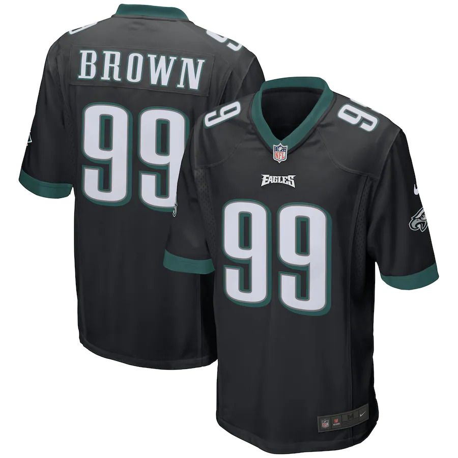 Men Philadelphia Eagles 99 Jerome Brown Nike Black Retired Player Game NFL Jersey